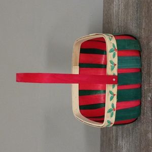 Balsam Woven Christmas Basket Red & Green